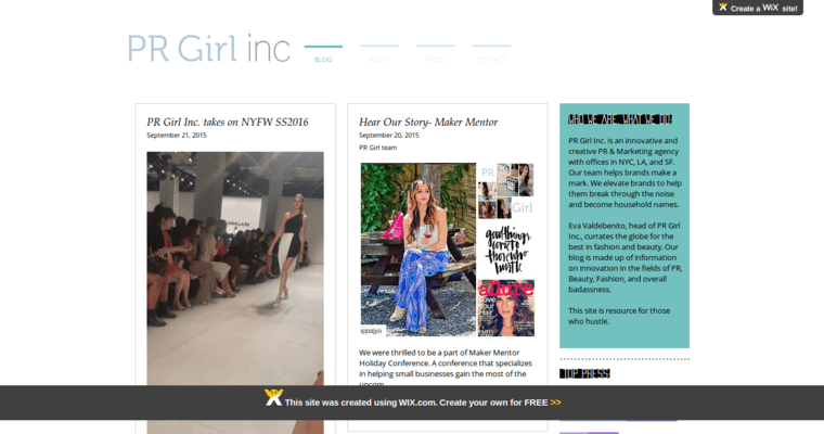 Home page of #7 Top Digital Public Relations Agency: PR Girl Inc