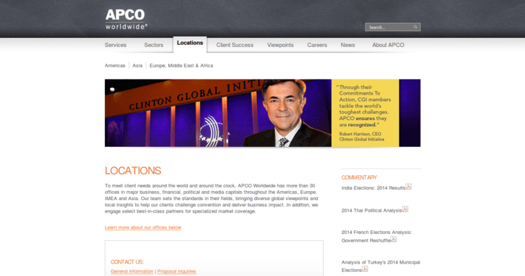 Locations page of #1 Top Finance Public Relations Agency: APCO Worldwide