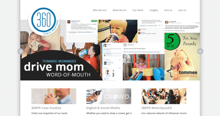 Home page of #5 Top Online PR Agency: 360 PR