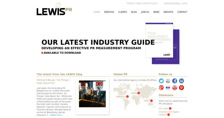 Home page of #9 Leading Digital Public Relations Agency: Lewis PR