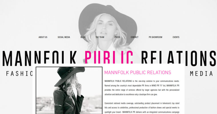 About page of #2 Best Fashion Public Relations Agency: Mannfolk