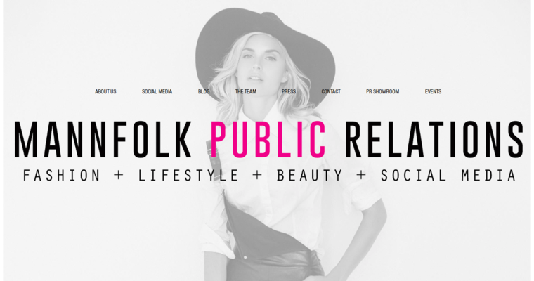 Home page of #2 Best Fashion Public Relations Company: Mannfolk