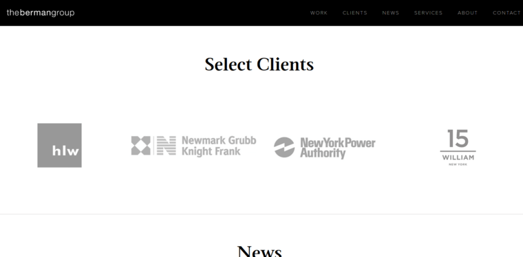 Clients page of #10 Top Finance PR Business: The Berman Group