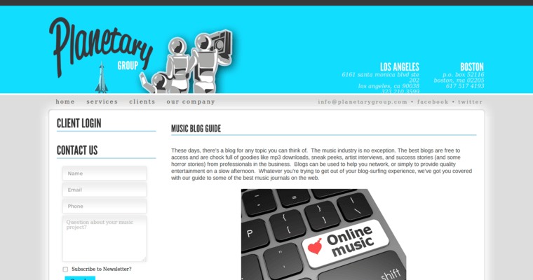 Blog page of #1 Leading Music Public Relations Firm: Planetary Group