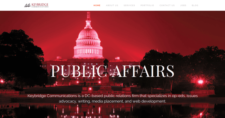 Home page of #9 Leading Washington DC Public Relations Business: Keybridge Communications